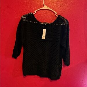 bebe Black Open-Knit Women's Sweater